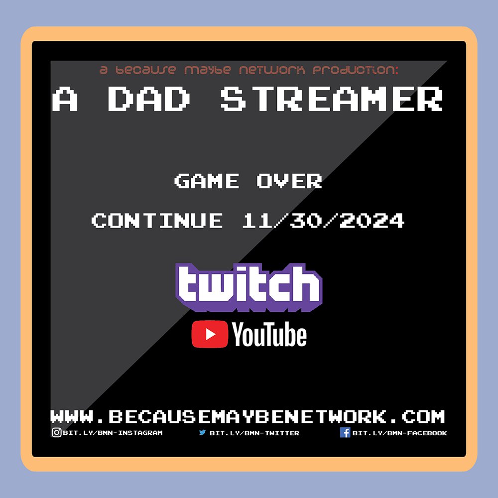 _BecauseMaybe's tweet image. We’ll have an announcement on our Dad Streamer TOMORROW!

twitch.tv/adadstreamer

#gaming #90sgame #retrogaming #retrogamer #dadgamer #oldgamer #90sgamer #snes #genesis #sega #playstation #nintendo #psx