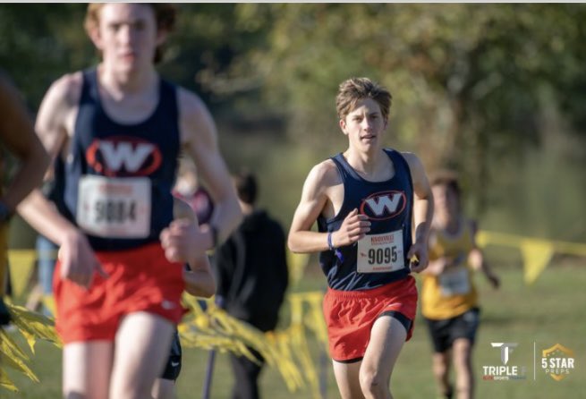 WestHighXC's tweet photo. KIL Championships! 

Boys Varsity places 5th! 

7. Nicholas Burke 15:38
33. Oliver Bankston 17:58
37. Sam Leonard 18:22
40. Jackson Altman 18:33
46. Reese Sams 18:50
50. Luke Bacon 19:20
52. Jack Carter 19:30

Photo cred @5StarPreps https://t.co/JsnarVJG44