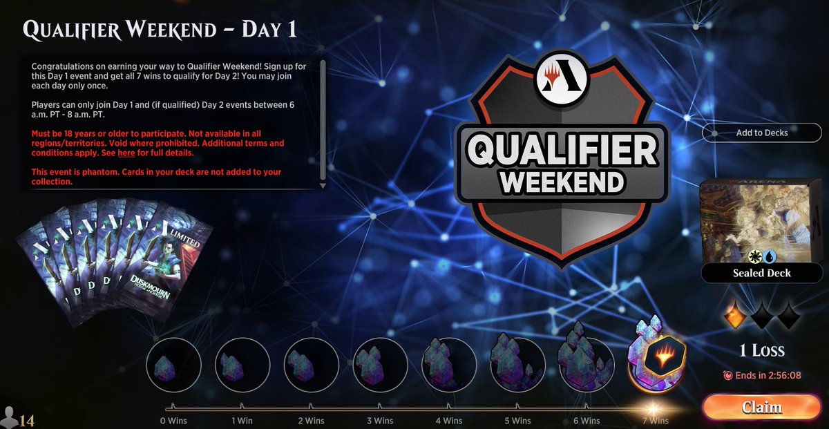On to day 2, its been years since ive made day 2 on a sealed qualifier. My final opponent had the most busted Duskmourn sealed pool i could ever imagine. I still managed to squeeze a win. <a href="/mtghorde/">The Horde</a> <a href="/fireshoes/">Robert Taylor🔥</a>