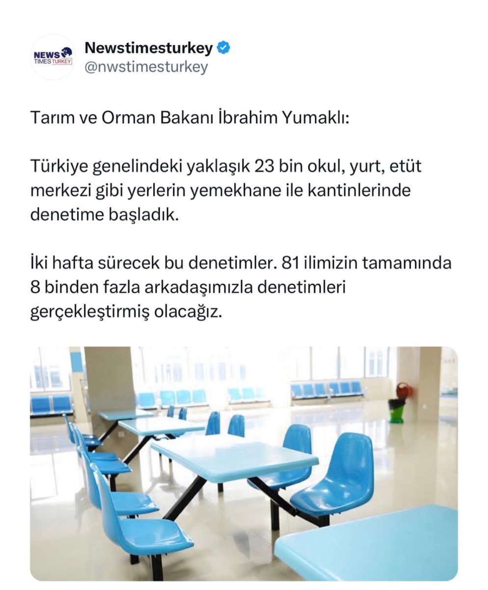 #denetim neden yapılır?Herşey usulüne uygun mu diye vs. Değil mi?
O zaman tarım bakanlığı sen niye önceden denetim yapacağını ve ne kadar süreceğini haber veriyorsun? Usulsüzlük yapan 2 hafta boyunca yapmasında haber versin diye mi?
Ya amacınız ne , bakın biz çalışıyoruz demek