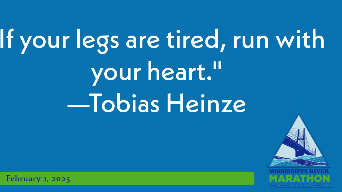 MSRivMarathon's tweet photo. Motivation Monday 
When the miles get tough, remember why you started. Whether it’s for the love of running, a personal goal or making a difference in the community—let your heart carry you through. Every step brings you closer to that finish line!
https://t.co/7zQl3HZwZd https://t.co/pBfKz0AFwA