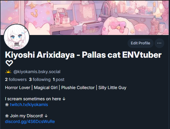 Kiyokamis's tweet photo. A Pallas cat has been spotted on 🦋?!?! 

Post yours below so I can follow more Vtuber friends to have as plushies in my streams! I NEED MORE VTUBER FRIENDS AHAHAHAHAplsidontbite https://t.co/UQqXaHjKJF