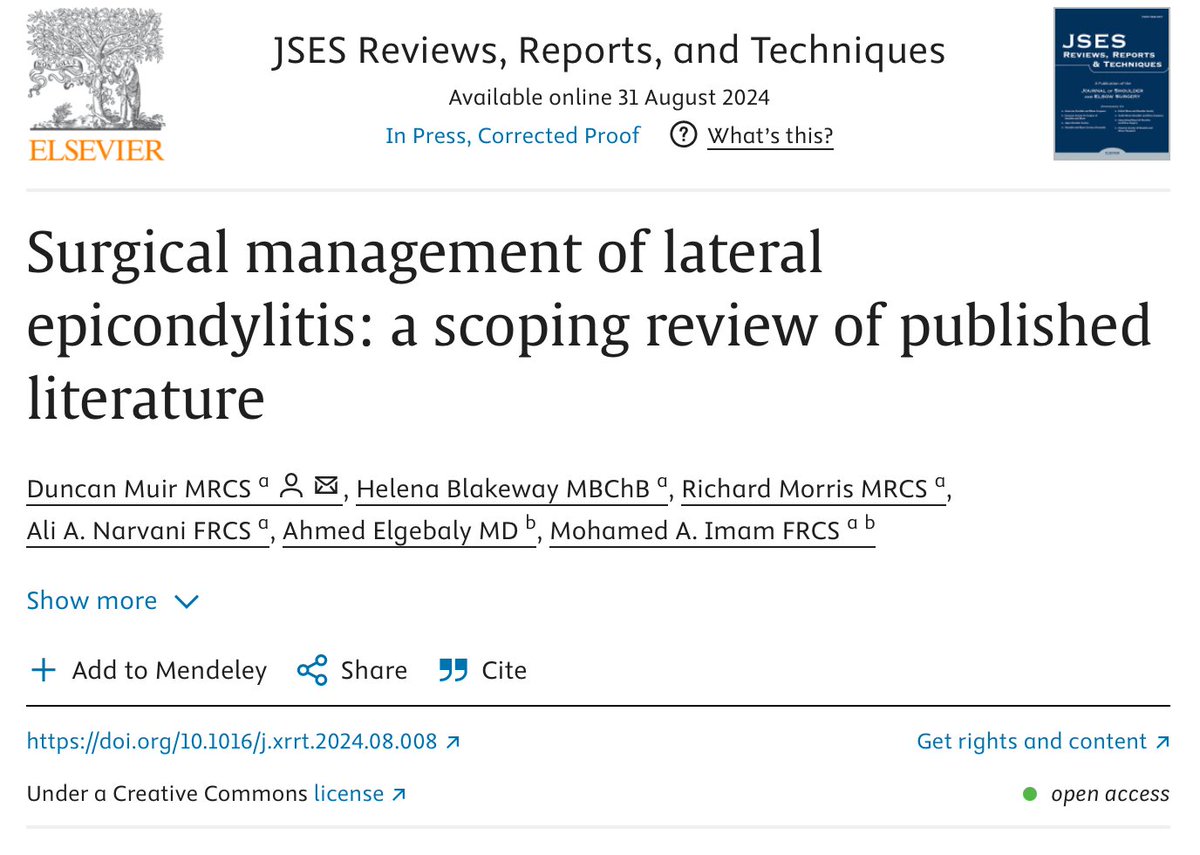 We did a scoping review for the Surgical management of lateral epicondylitis. Is surgery the best option for lateral epicondylitis (tennis elbow)? The debate continues! 🏥🤔 Recent guidelines suggest surgery offers no advantage over conservative treatments, but what does the