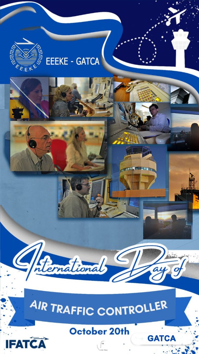 Στις 20 Οκτωβρίου, η Διεθνής Αεροπορική Κοινότητα αναγνωρίζει την προσήλωση, τη δέσμευση και τον επαγγελματισμό των Ελεγκτών Εναέριας Κυκλοφορίας σε όλο τον κόσμο.
#keepingskiessafe #internationaldayofthecontroller #IFATCA #OneSkyOneVoice #Together_Further