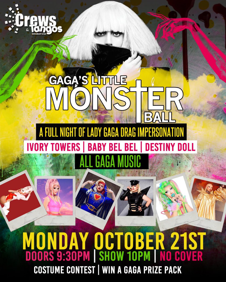 Baby Bel Bel (@baby_bel_bel) on Twitter photo TORONTO โข ALL GAGA DRAG SHOW THIS MONDAY OCTOBER 21st โข NO COVER โข DOORS 9:30 PM โข SHOW 10 PM SHARP โข at Crews & Tangos Starring <a href="/_ivorytowers/">Ivory Towers</a> , <a href="/baby_bel_bel/">Baby Bel Bel</a> & Destiny Doll TORONTO โข ALL GAGA DRAG SHOW THIS MONDAY OCTOBER 21st โข NO COVER โข DOORS 9:30 PM โข SHOW 10 PM SHARP โข at Crews & Tangos Starring <a href="/_ivorytowers/">Ivory Towers</a> , <a href="/baby_bel_bel/">Baby Bel Bel</a> & Destiny Doll