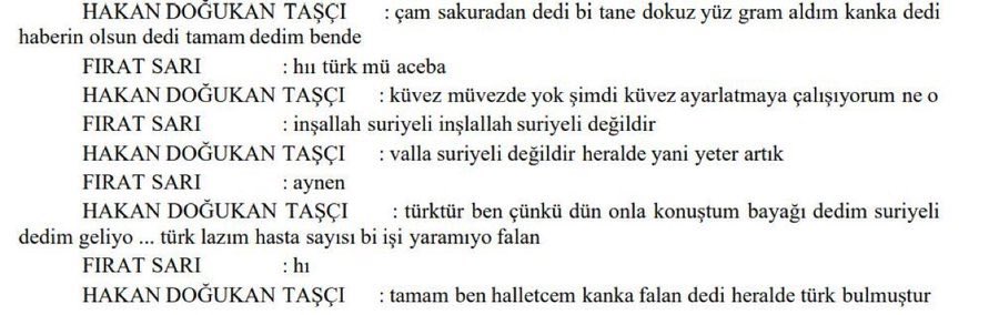 TTAgrup's tweet photo. Yenidoğan Çetesi iddianamesindeki ifade:

Fırat Sarı: "Bu Türk mü? İnşallah Suriyeli değildir."

Hakan Taşçı: "Türk lazım, yoksa bir işe yaramıyor."

Türkiye'nin en büyük sağlık skandalı budur! https://t.co/5tAfLO08Tr