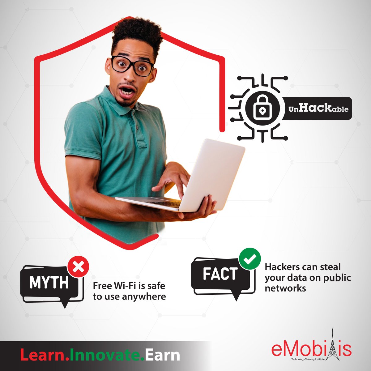eMobilis's tweet image. Note to self: Free open Wi-Fi is not always safe.

Hackers can sneak into public networks and steal your data. Use a VPN or avoid sensitive transactions in public.

StaySmart, StaySafe, Stay #UnHackable

#CyberMythMonday #CyberSecurityMonth