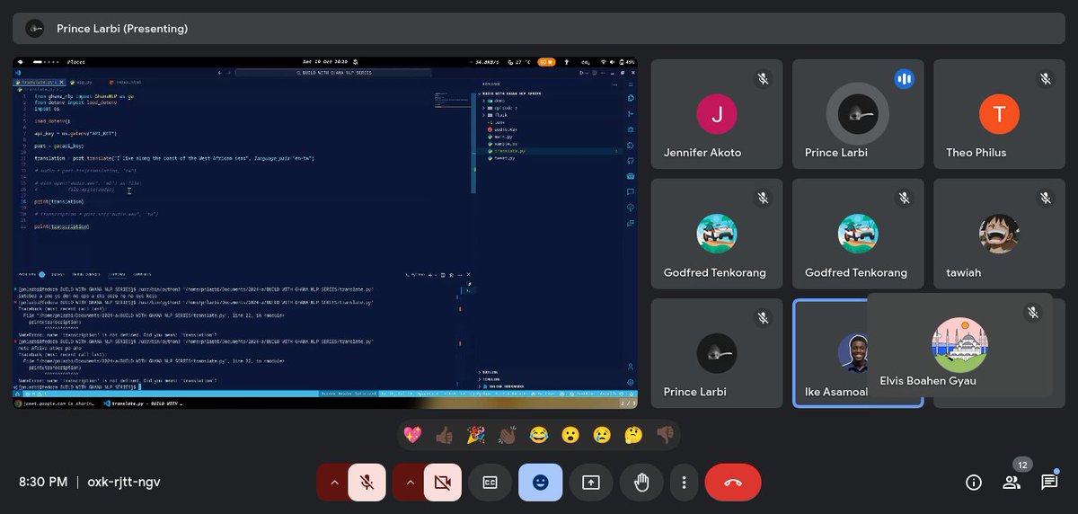 CodeContribute's tweet image. Looking for the perfect project to contribute to this #Hacktoberfest season?
You should definitely checkout the @GhanaNLP 's English to Twi translation system.
Link: github.com/GhanaNLP/kasa/
@Pkwolffe taking us through this session