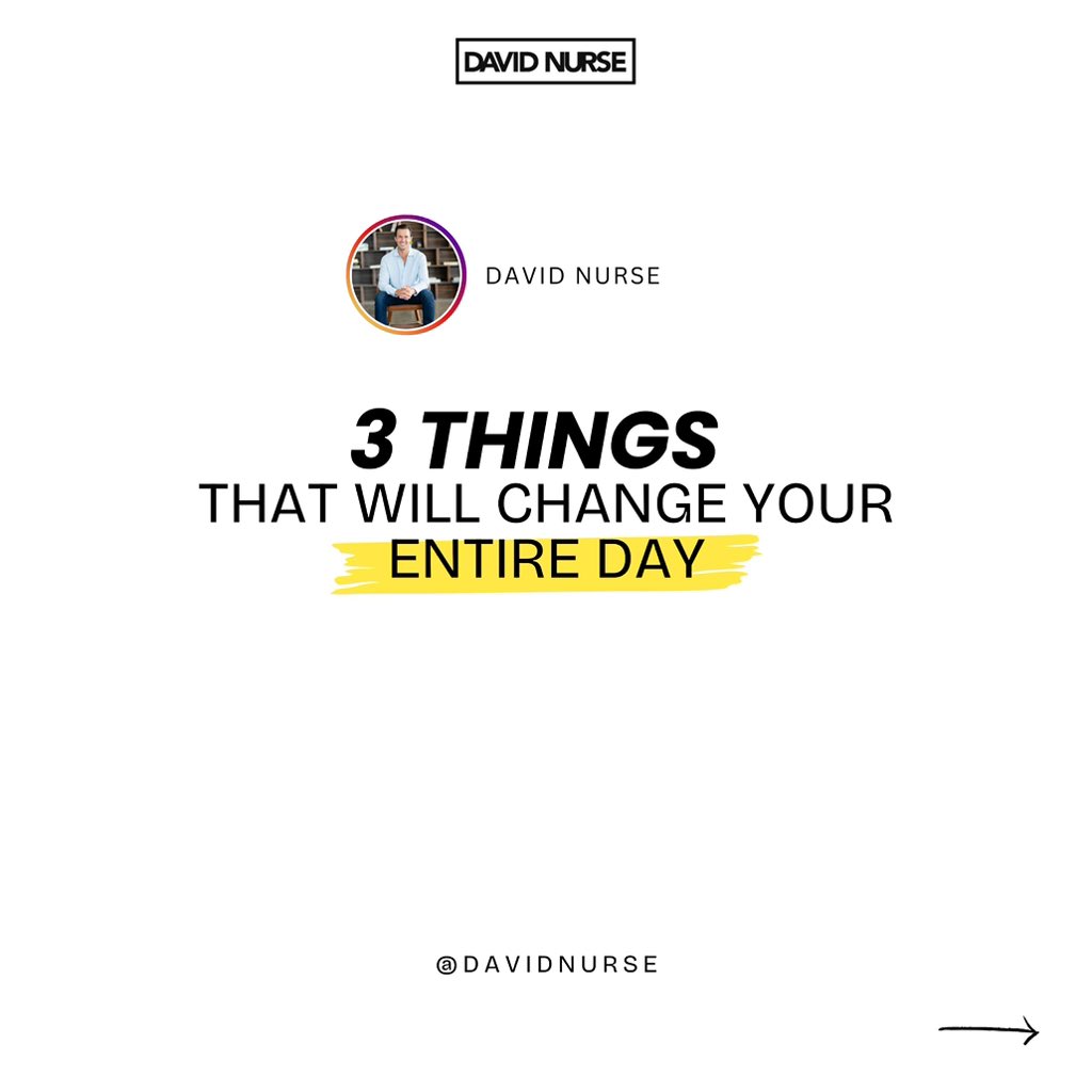 DavidNurseNBA's tweet image. 3 Things That Will Change Your Entire Day!

1. At least 5 min of quiet time in the morning. 20-30 is ideal.

2. WORKOUT! A workout you enjoy.

3, Spend time with people you enjoy being around.

#TransformYourDay #DailyWellness #MorningRoutine #FeelGoodHabits #HealthyLifestyle