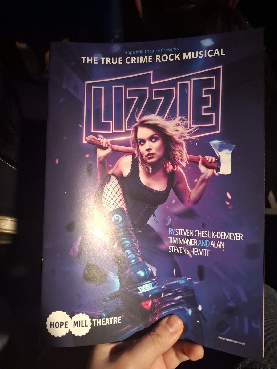 Theatretiquette's tweet photo. Lizzie Borden took an axe, And gave her mother forty whacks, When she saw what she had done, She gave her father forty-one.... #Lizze with @TheTheatre_Geek in the brilliant @hopemilltheatre ... amazing as ever #intervaltweet https://t.co/5FUEJSaV5t