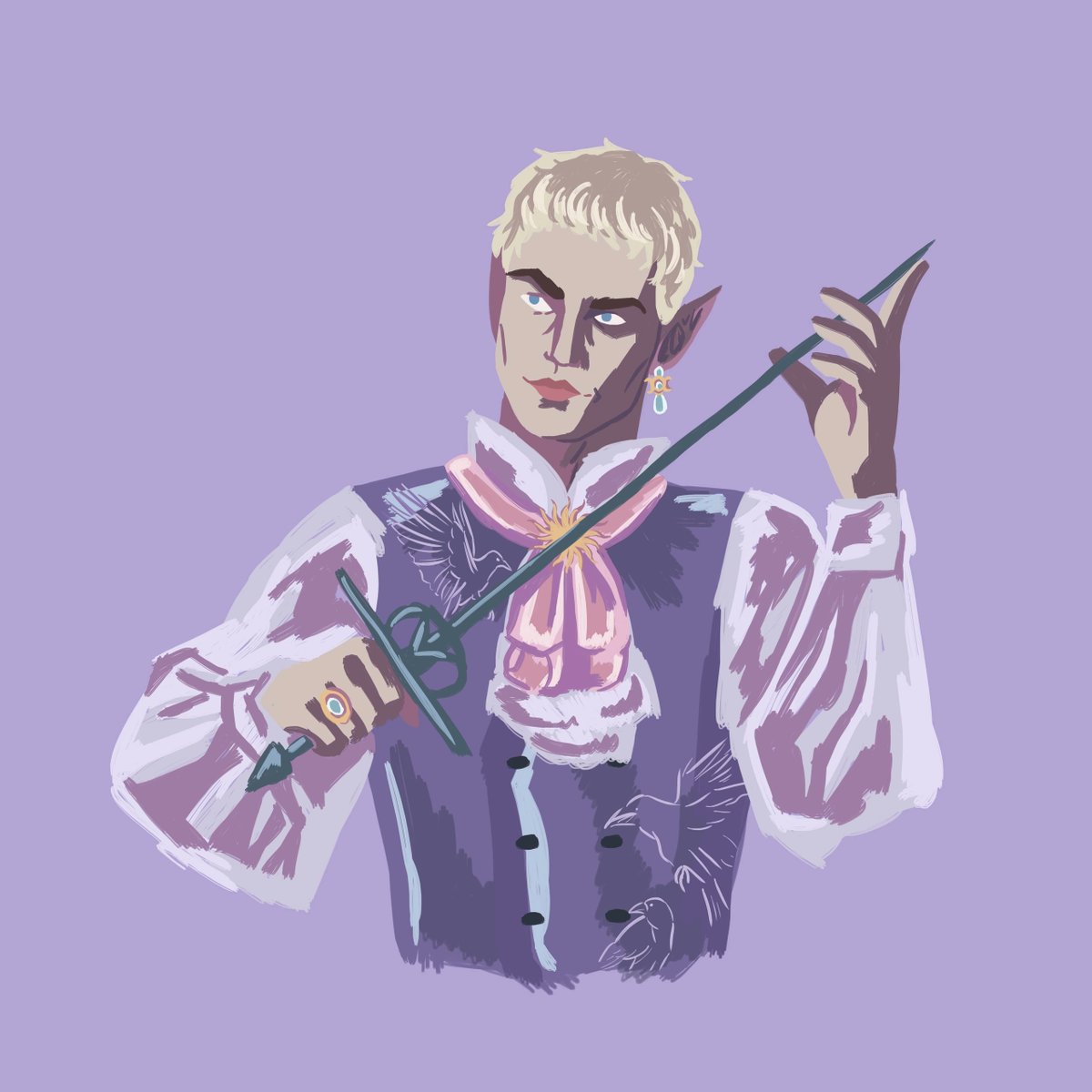 Portraits of my protags by the time of veilguard. Amell, Hawke, Lavellan and crow Rook

#dragonage #veilguard