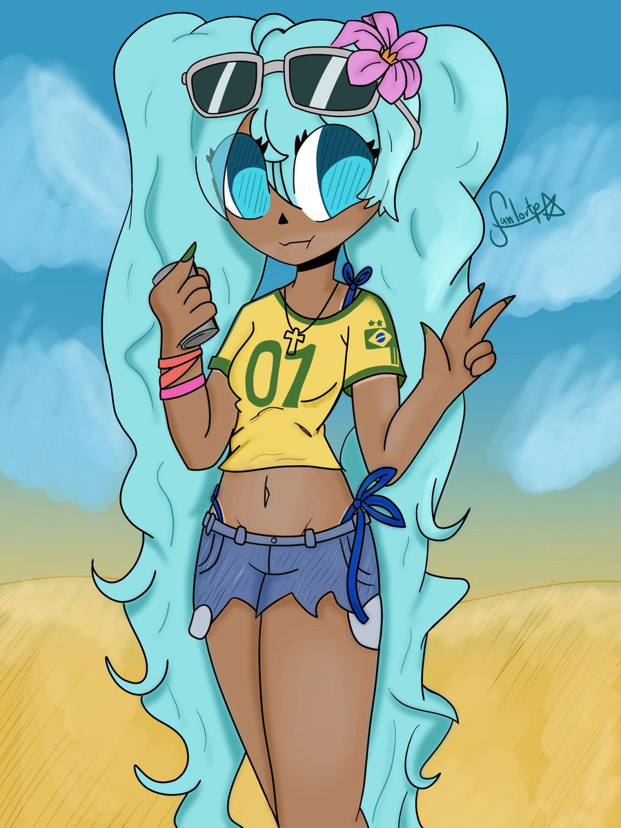 Fanlurpas's tweet photo. Hatsune Miku brasileña, i'm a lil late with this trend 
#hatsunemiku #brasil #hatsunemikubrasil #trend https://t.co/e49lYX1cEH