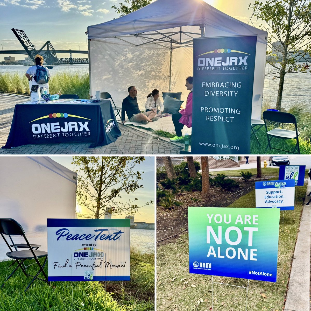 OneJax (@onejax) on Twitter photo It was a beautiful day to walk with <a href="/NAMIJaxFL/">NAMIJacksonville</a>!
Thanks to all who stopped by for blessing and meditation at the #OneJax Peace Tent.
If you are someone you know is struggling with mental illness, get help and know you are #NotAlone It was a beautiful day to walk with <a href="/NAMIJaxFL/">NAMIJacksonville</a>!
Thanks to all who stopped by for blessing and meditation at the #OneJax Peace Tent.
If you are someone you know is struggling with mental illness, get help and know you are #NotAlone