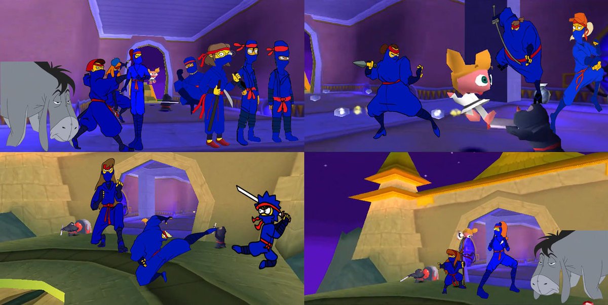 Eeyore and his female companions of The Simpsons in Fireworks Factory.