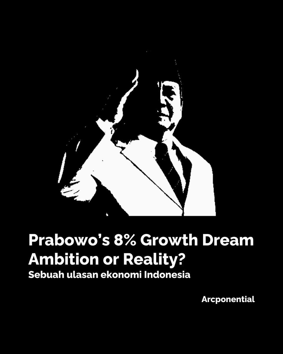Arcponential's tweet image. Prabowo’s 8% Growth Dream: Ambition or Reality?

Era Presiden ke-8 Indonesia segera dimulai, tantangan besar menanti: apakah Indonesia bisa mencapai target pertumbuhan ekonomi 8% yang ambisius ini?

|Thread|