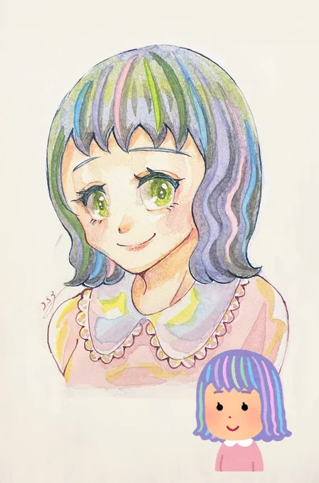 #いらすとやチャレンジ 水彩でチャレンジ