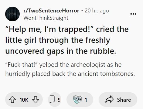 Bad 2 Sentence Horror tweet media