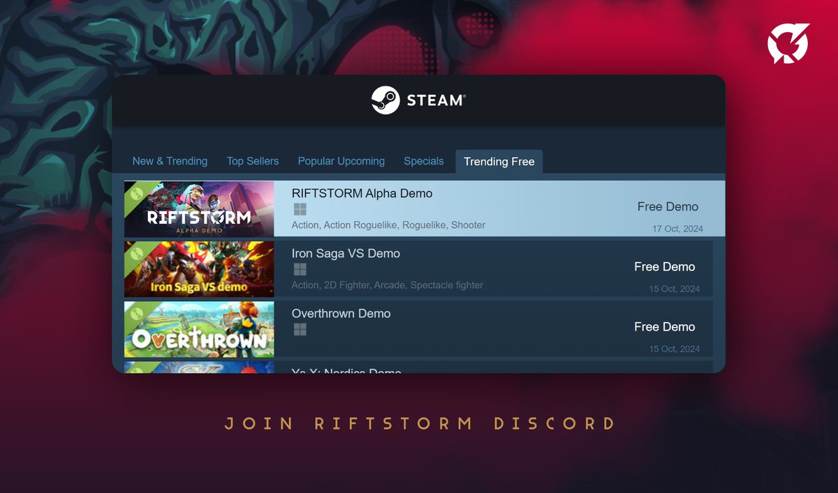 RIFTSTORM - Demo Live on Steam! tweet media