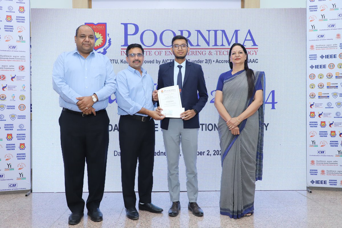 hitechvikas05's tweet photo. Thrilled to share that I received the Award of Excellence for Outstanding Contribution at Kalanidhi 2024! Huge thanks to @PIET_Jaipur for the honor! 🚀 Excited to continue my journey in AI &amp; Data Science! 
#ExcellenceInAction #AI #Kalanidhi2024 https://t.co/BeFfpj1mNv