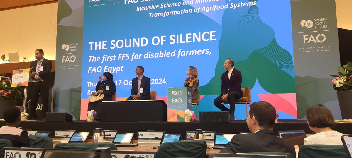 FAOEgypt's tweet photo. #LeavingNoOneBehind was demonstrated by the first ever #FFS for the deaf &amp; mute in #Egypt🇪🇬 that received FAO’s Award for innovation in FFS for Sustainable Agrifood Systems at the #SIF2024 in @FAO hq, showing the power of innovation &amp; inclusion in 🌱. https://t.co/4UpIxfd2Lc