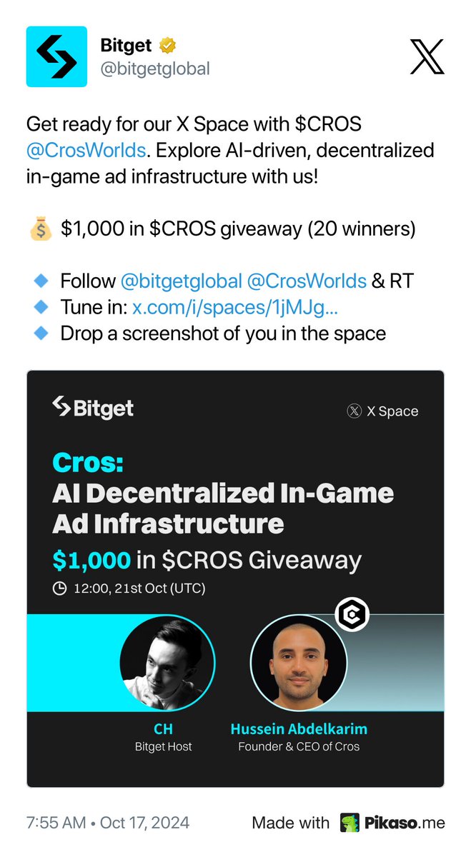 MelissaRiding's tweet photo. @bitgetglobal @CrosWorlds I’m ready for the AMA event by @CrosWorlds. @pusseystrecher @jordan_har60256 @MatthewWebber14 https://t.co/DNiQgINp6E