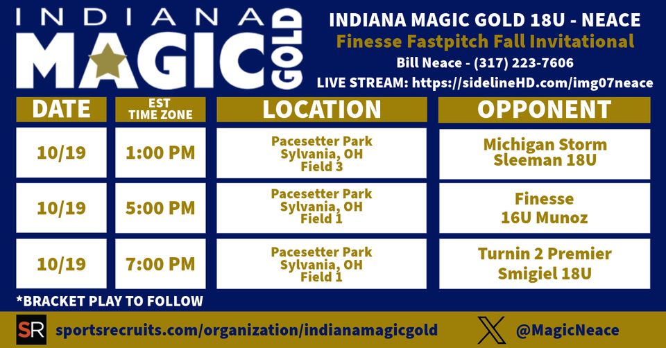 SydneyDrenth2025 (@sdrenth2025) on Twitter photo Playing with Indiana Magic Gold Neace 18u this weekend in the Finesse Fall Invitational. <a href="/DU_SBALL/">PANTHER SOFTBALL</a> <a href="/MagicNeace/">Indiana Magic Gold 07 Neace</a> Playing with Indiana Magic Gold Neace 18u this weekend in the Finesse Fall Invitational. <a href="/DU_SBALL/">PANTHER SOFTBALL</a> <a href="/MagicNeace/">Indiana Magic Gold 07 Neace</a>