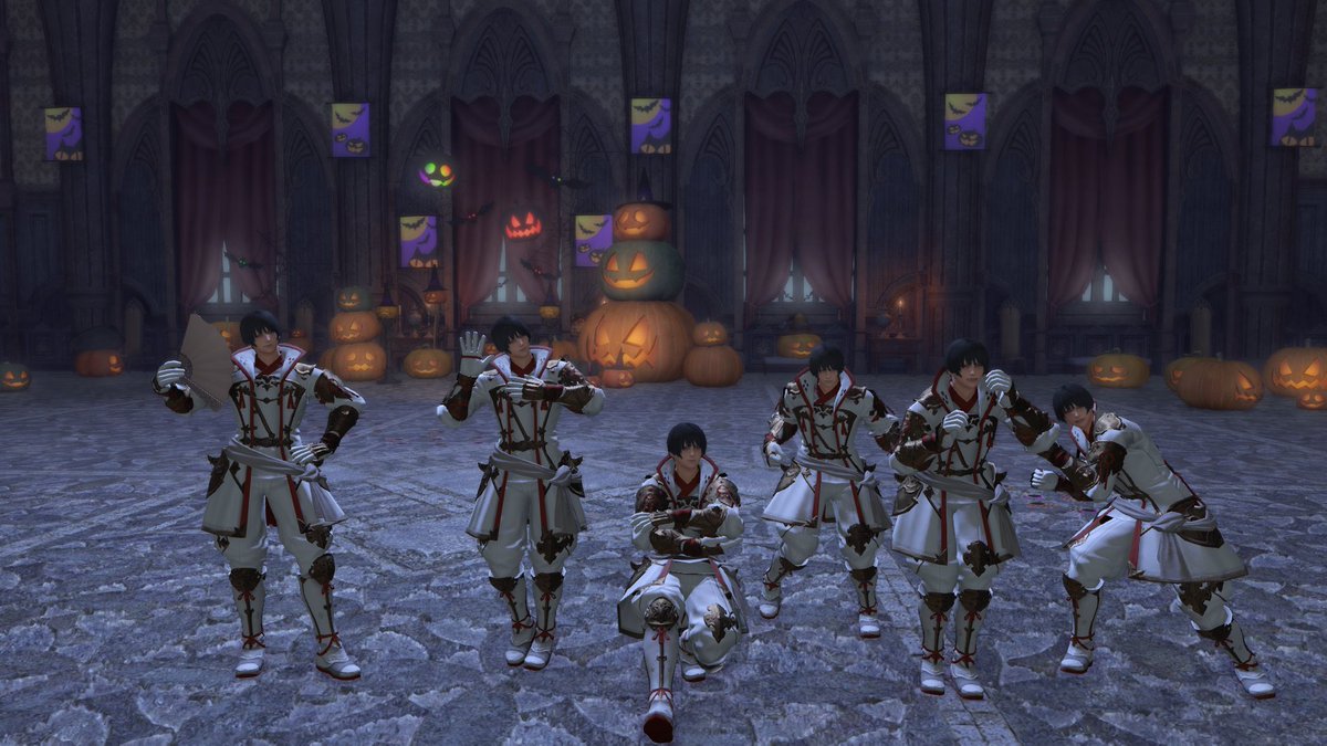 massaaaaa_ff14's tweet photo. 今日はみんなでハロウィンしてきた～！
全員アサヒになったりでめちゃくちゃ笑った！
#FF14 https://t.co/dB5991DvpC
