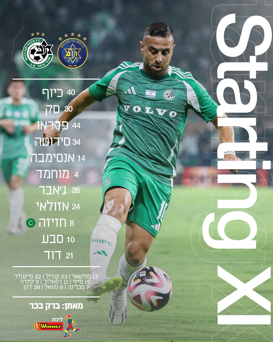 mhfootballclub's tweet photo. ה-11 שלנו להערב 🟢⚪️
#יאללהמכבי #MTAMAC #maccabi https://t.co/I07FBIaOzx