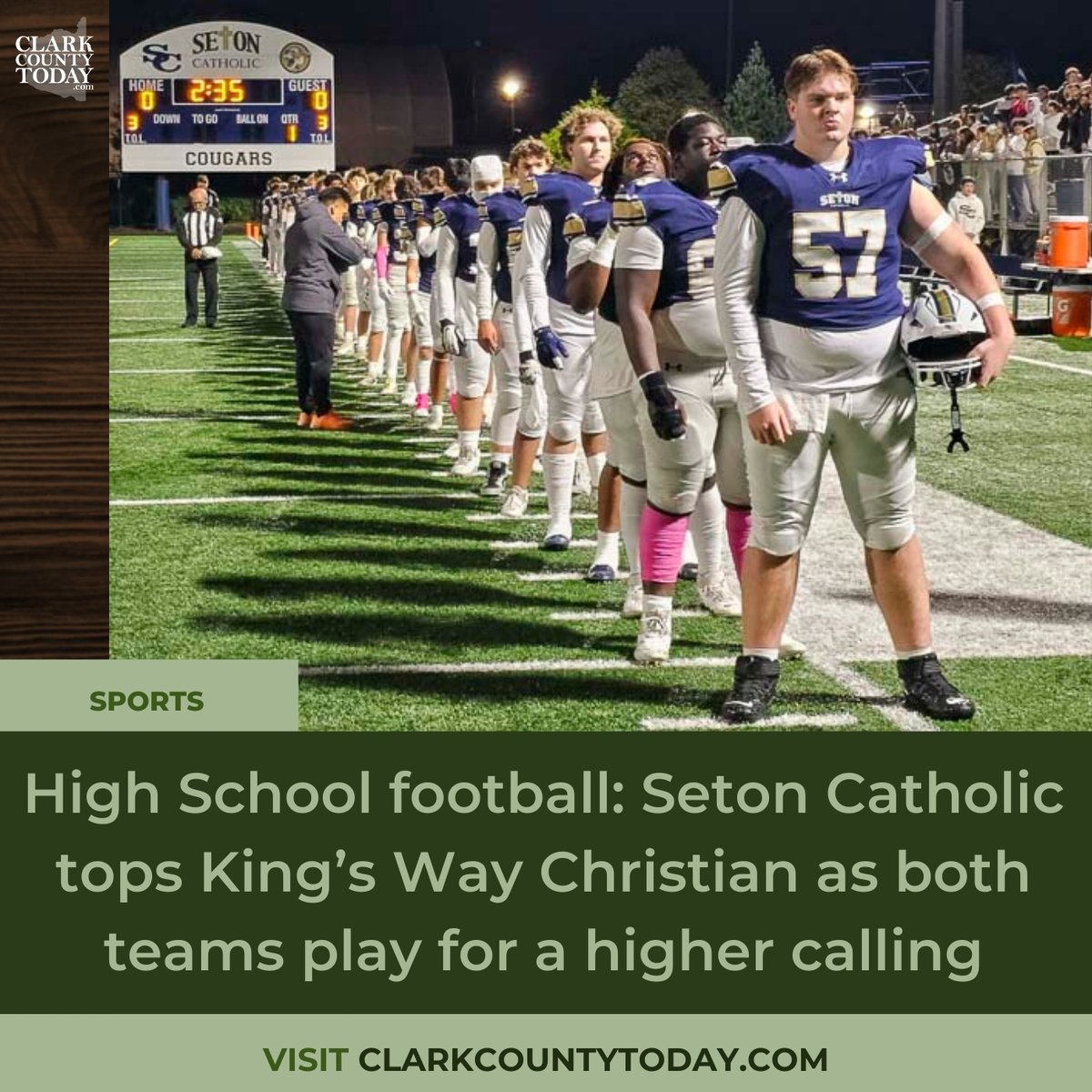 NewsFromCCT's tweet photo. Seton Catholic football wins 45-7 over King’s Way Christian, with both teams emphasizing respect and sportsmanship. https://t.co/GjsKSJrYjR
#Football24 #localnews #SetonCatholic #KingsWayChristian #highschoolfootball #sportsmanship https://t.co/rv0VAJBiGw