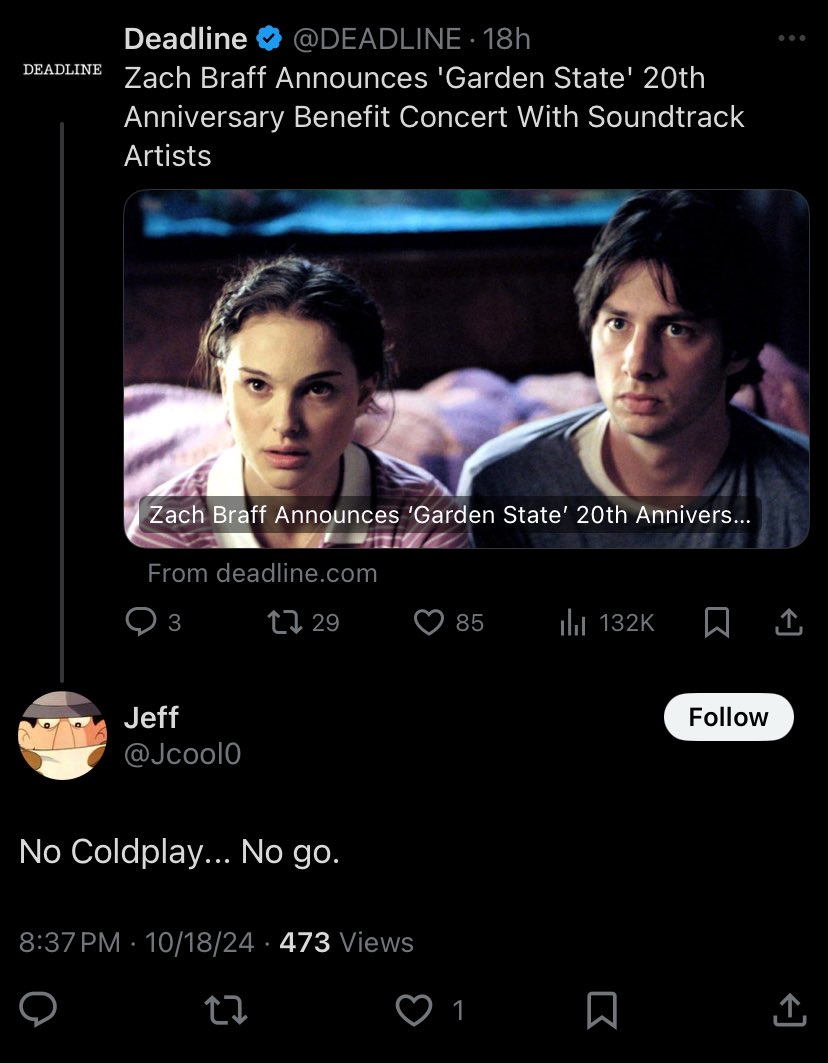 no coldplay… no go.