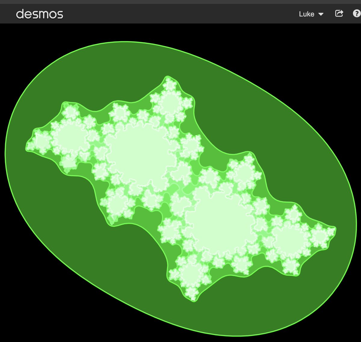 Julia Sets in Desmos.  Choose your own complex number for c and see what pattern you can create.

desmos.com/calculator/svu…