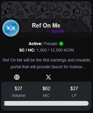 RefOnMe's tweet photo. Isn't this amazing? @TheRealKoincity Good job! Keep building, amazing launchpad design! 

Visit to check it out: https://t.co/fxZIpBuHqN
 $KOIN $REFON #KoinCity #Koinos #Gassless https://t.co/upHtBnFSCc