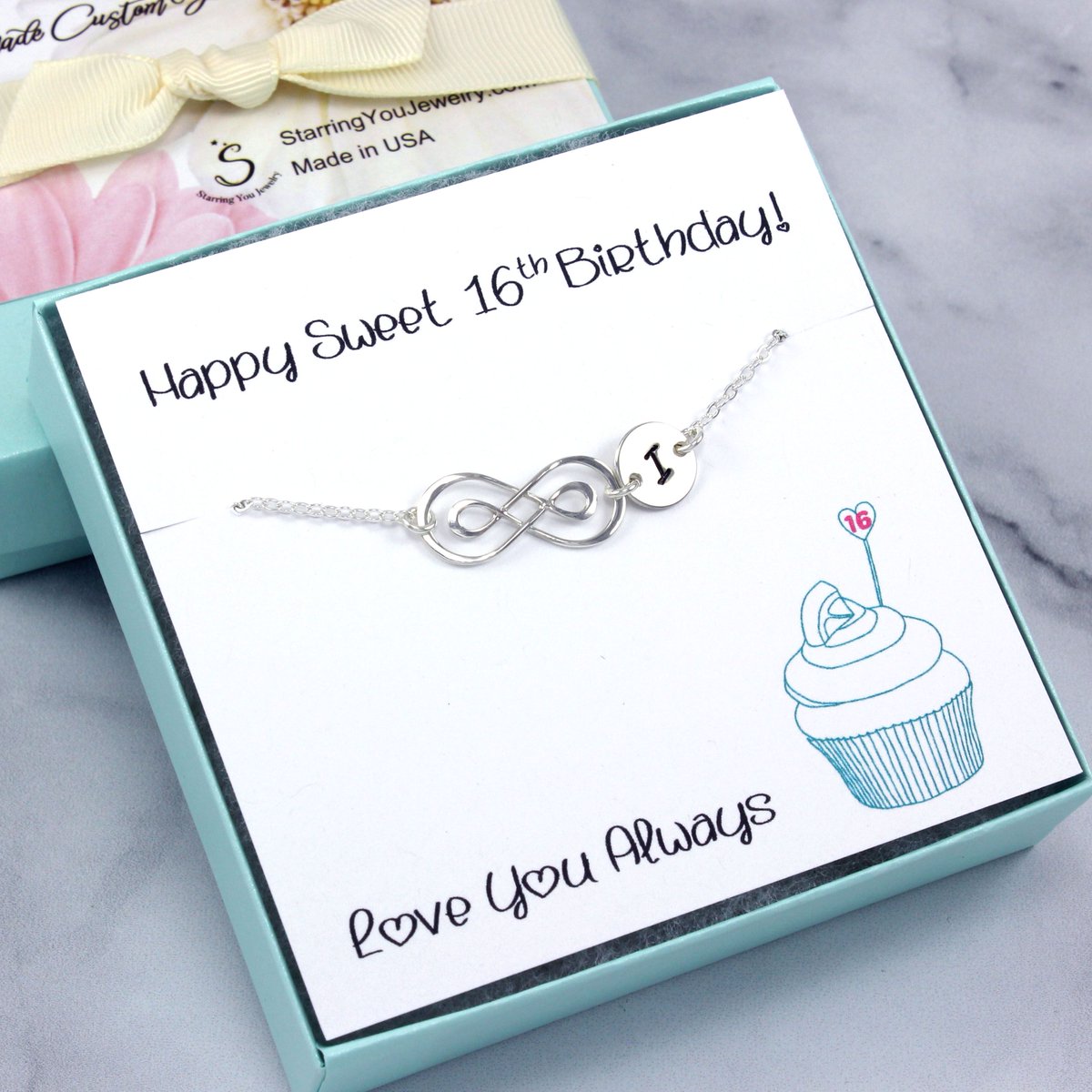 Surprise the birthday girl with this darling, personalized infinity bracelet! etsy.me/4e1i464 #etsy #etsyfinds #etsygifts #handmadejewelry #sweet16 #sweetsixteen #bracelet #sterlingsilver #handmade #personalizedgifts #initialbracelet #personalizedjewelry #initialjewelry