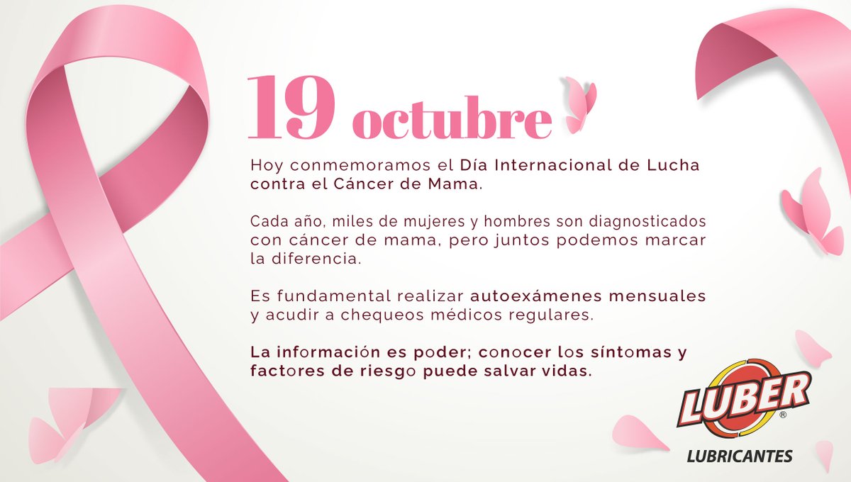 luberoil's tweet photo. Día Internacional de Lucha contra el Cáncer de Mama,  nos recuerda la importancia de la detección temprana. ¡Cuidémonos unos a otros! 💖✨ #LuchaContraElCáncerDeMama #DetecciónTemprana #19DeOctubre #diainternacionaldelcancerdemama https://t.co/iKWsPyMbqn