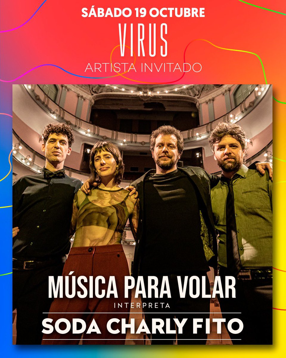 tomaprocl's tweet photo. HOY SÁBADO SI QUE CELEBRAMOS 💣💥🔥🎉

Te esperamos hoy sábado 19 en Teatro Coliseo para celebrar junto a Virus, y los invitados:

Musica para Volar @mpvolar 

🇨🇱 @entropica_music 

Últimas entradas disponibles en @puntoticket https://t.co/YTYXVu9L0D