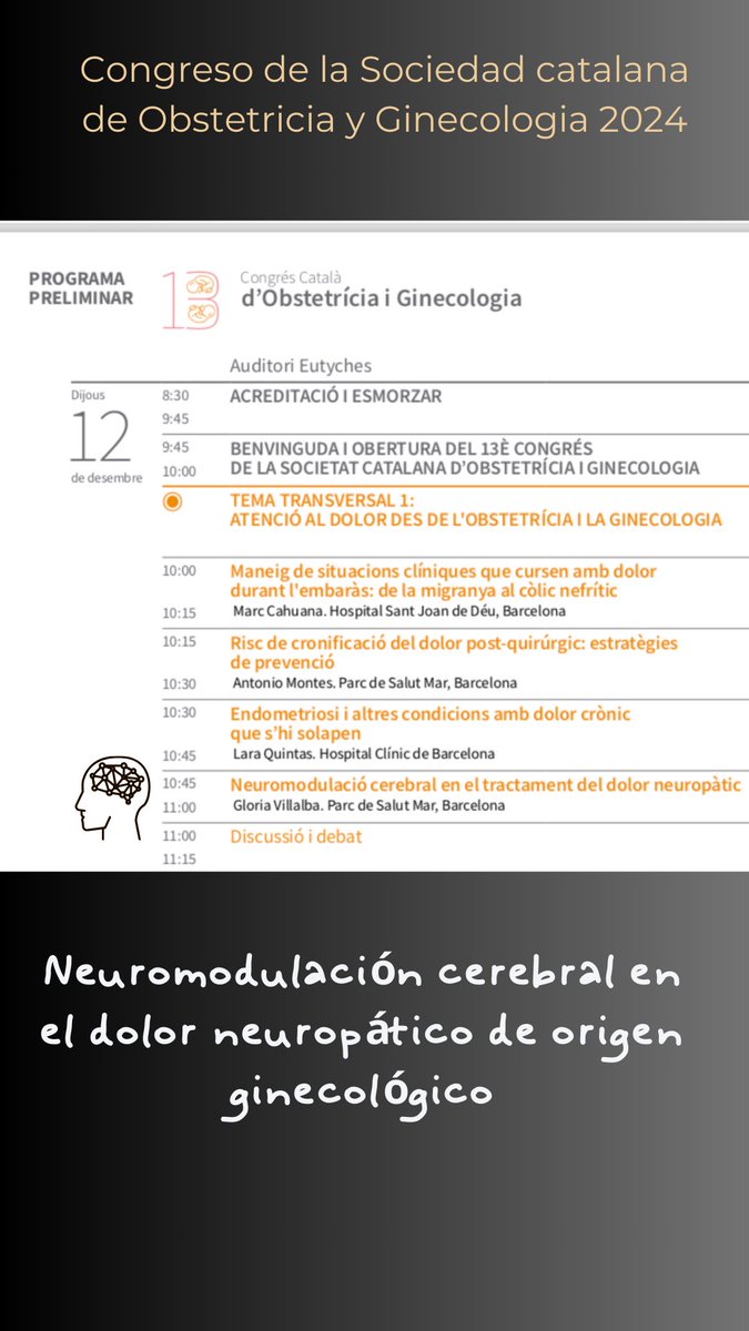 ✅Congreso catalán de ginecología y obstetricia 2024
🧠Neuromodulacion cerebral en el dolor neuropatico ginecológico 
<a href="/twigem2a/">Gemma Mancebo</a> <a href="/hospitaldelmar/">Hospital del Mar</a> <a href="/pvilloslada1/">Pablo Villoslada</a>