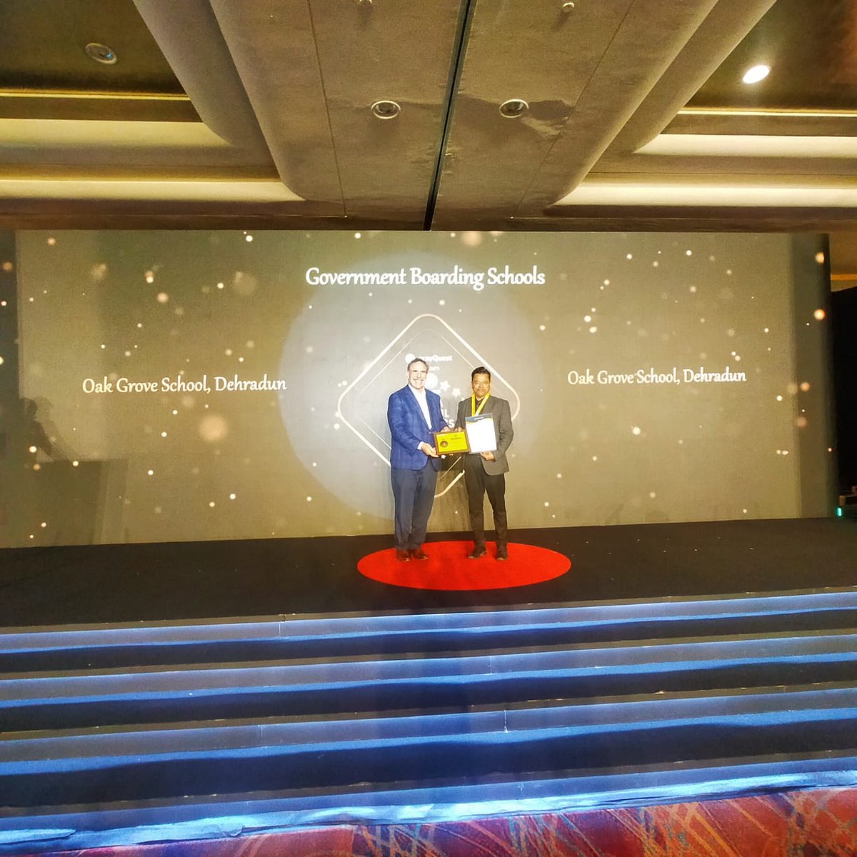 Oak Grove School stood 4th best in India and 2nd best in Uttarakhand in Govt boarding school category by "Education World" school ranking 2024. Sh GS Raturi Teacher OGS received the award at a function at Ambience Mall Gurugram.