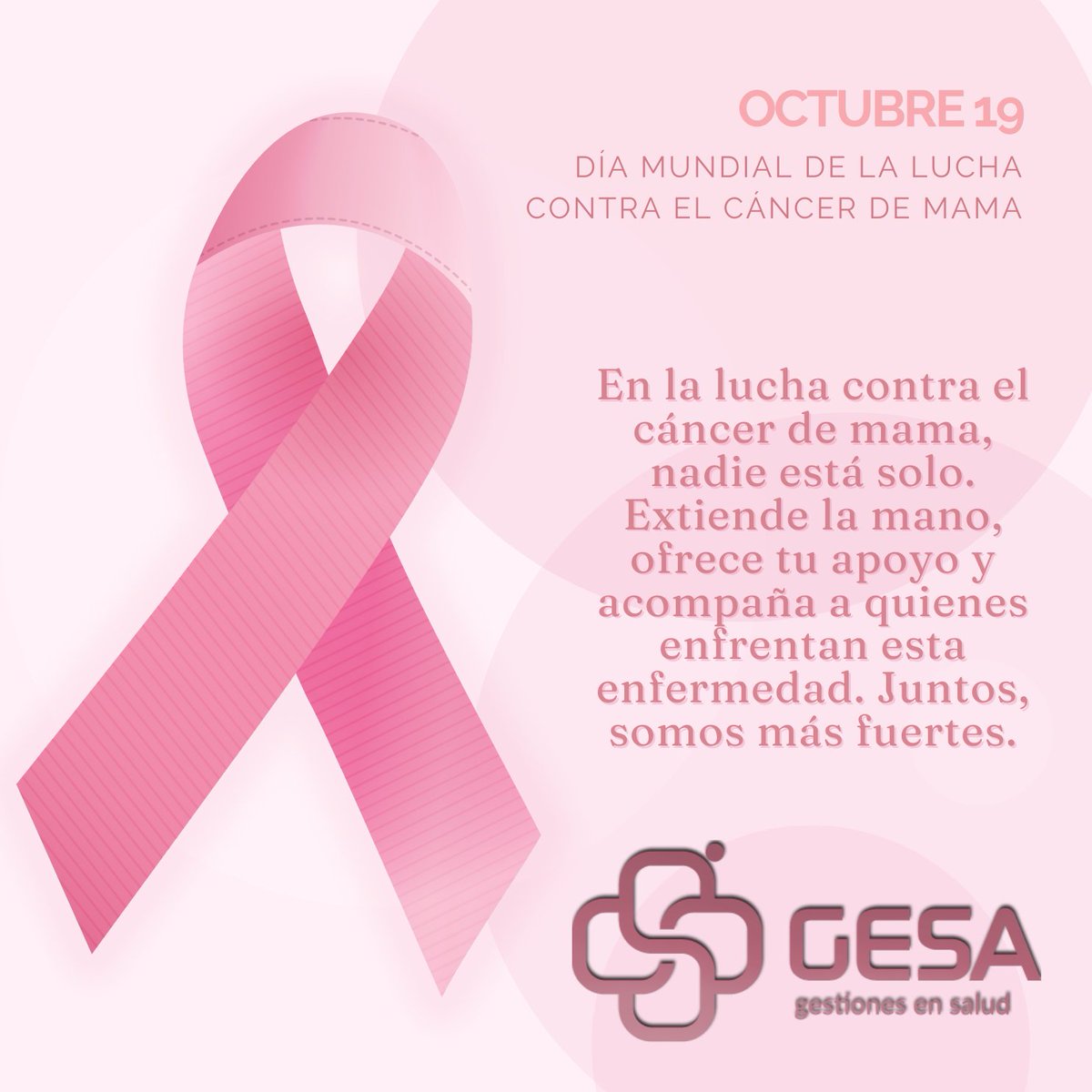 GESTIONESSALUD's tweet photo. 💖 Sabemos que la prevención salva vidas. 🌸 En este día, te invitamos a realizar el autoexamen y a promover la importancia de las consultas médicas regulares. Juntos podemos hacer la diferencia. 💪

#DíaContraElCáncerDeMama #HabilitaciónEnSalud #GESA https://t.co/CPL7S0nrFi