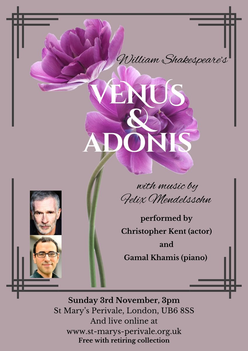 Delighted to be performing this live and live-streamed <a href="/StMarysPerivale/">StMarysPerivale</a> with wonderful <a href="/gamalpiano/">Gamal Khamis</a> Sunday 3rd November, 3pm ahead of performances in Stratford next year.
st-marys-perivale.org.uk