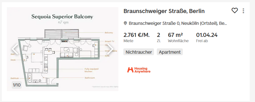 Sagt mal, Braunschweiger Str. wird scheinbar auch ein ganzes Haus mit möblierten Wohnungen angeboten. Z.B. sowas hier. Haben die 'ne Macke?