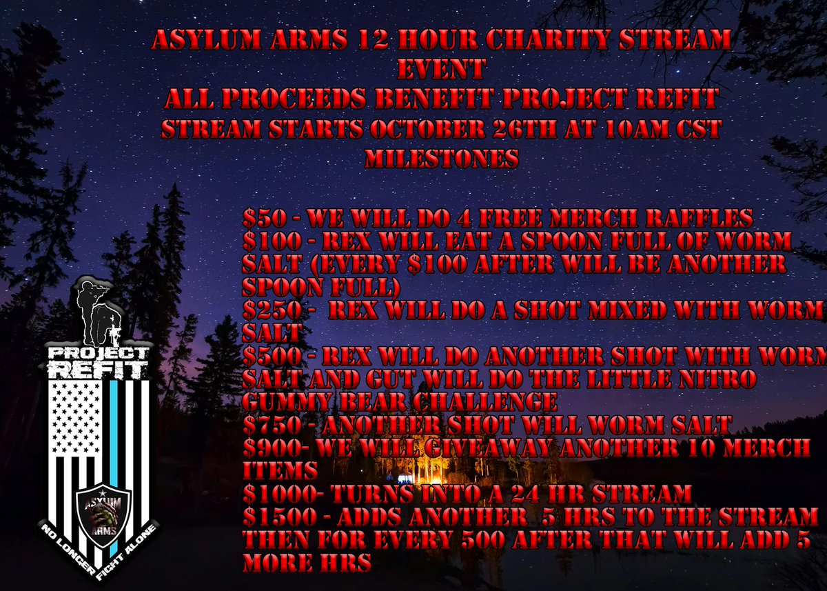 Don't forget about the charity event next weekend for #charity #charitystream #Veterans