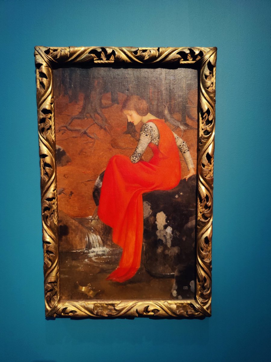 TeemuSintonen's tweet image. Gothic Modern on yksi taidokkaimmin kuratoiduista näyttelyistä mitä olen ikinä nähnyt. Marianne Stokes oli uusi tuttavuus! Upeita teoksia hänellä. Pakko mennä vielä uudestaan! Lapsen mielestä tupakoiva luuranko oli (tietysti) paras! @AteneumMuseum #GothicModern #Ateneum 💀🚬