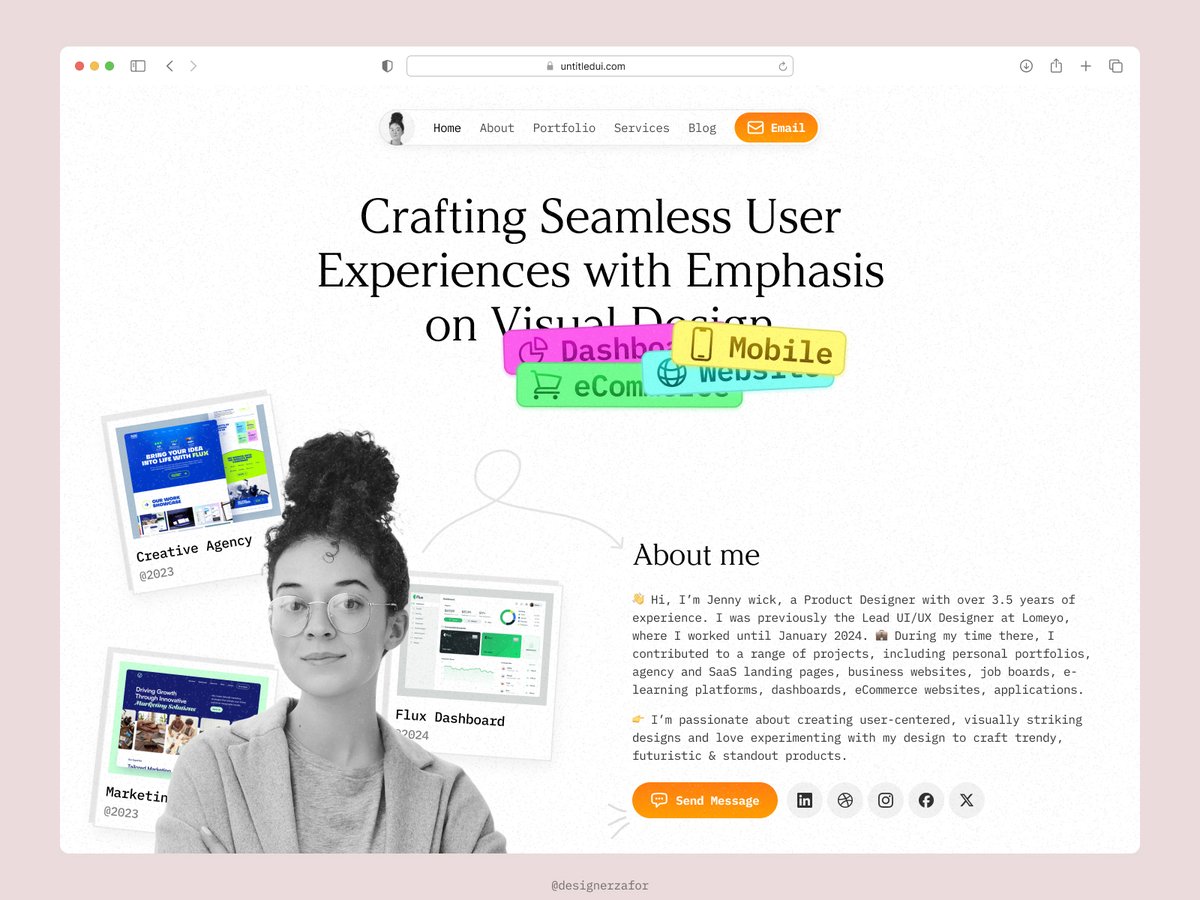 designerzafor's tweet photo. 💻👤 Personal Portfolio Website Design

👉 Full Preview: https://t.co/jeAKGfUndL

👇👇👇👇👇
Available for work 🟢
💌 Designerzafor@gmail.com
💬 Whatsapp: +8801618869875 https://t.co/SQirJH36rh
