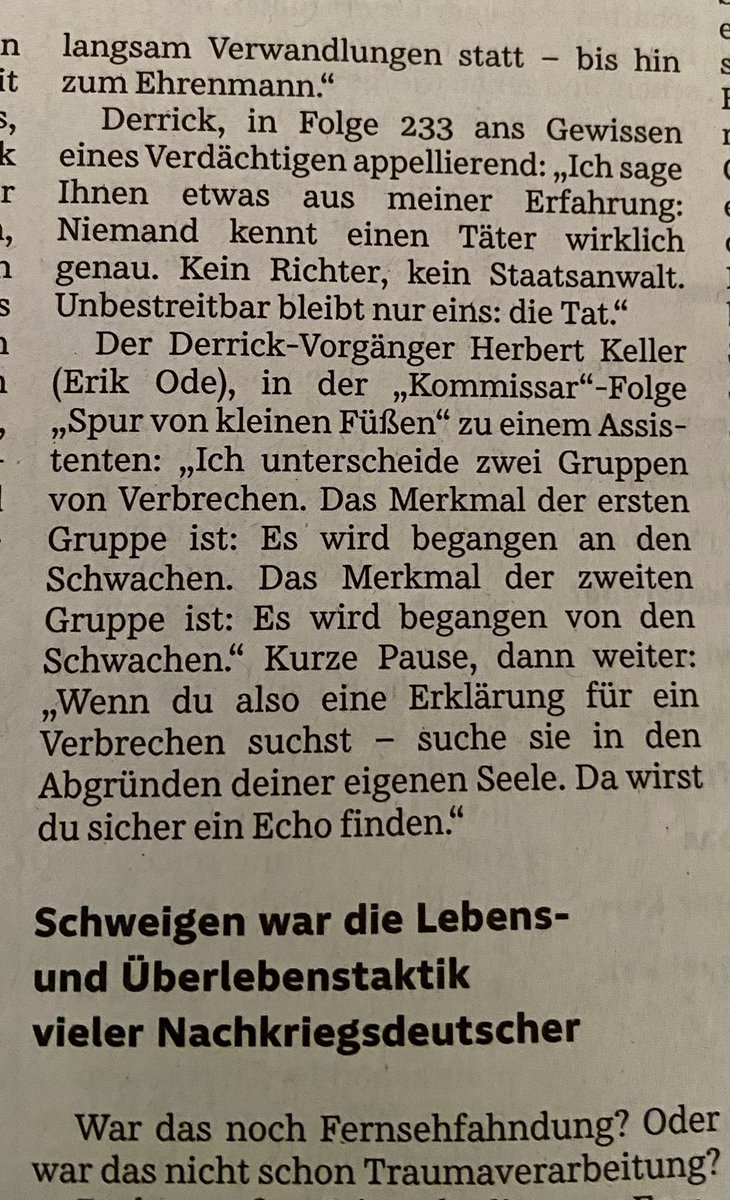 Holger Gertz (@gertz68) on Twitter photo Zum 50. Jubiläum von Derrick. Mit Tappert, Reinecker, Frank Duval und dem Schwabylon. Und warum sich die oft persiflierte Dialogkunst in der Retrospektive anhört wie Interne Ermittlung.<a href="/SZ/">Süddeutsche Zeitung</a> #SeiteDrei Zum 50. Jubiläum von Derrick. Mit Tappert, Reinecker, Frank Duval und dem Schwabylon. Und warum sich die oft persiflierte Dialogkunst in der Retrospektive anhört wie Interne Ermittlung.<a href="/SZ/">Süddeutsche Zeitung</a> #SeiteDrei