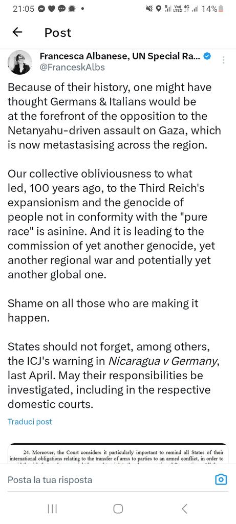 Francesca Albanese, UN Special Rapporteur oPt tweet media
