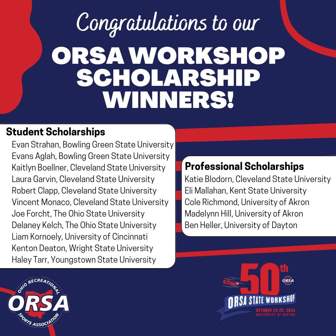 Congrats to this year's ORSA workshop scholarship winners!