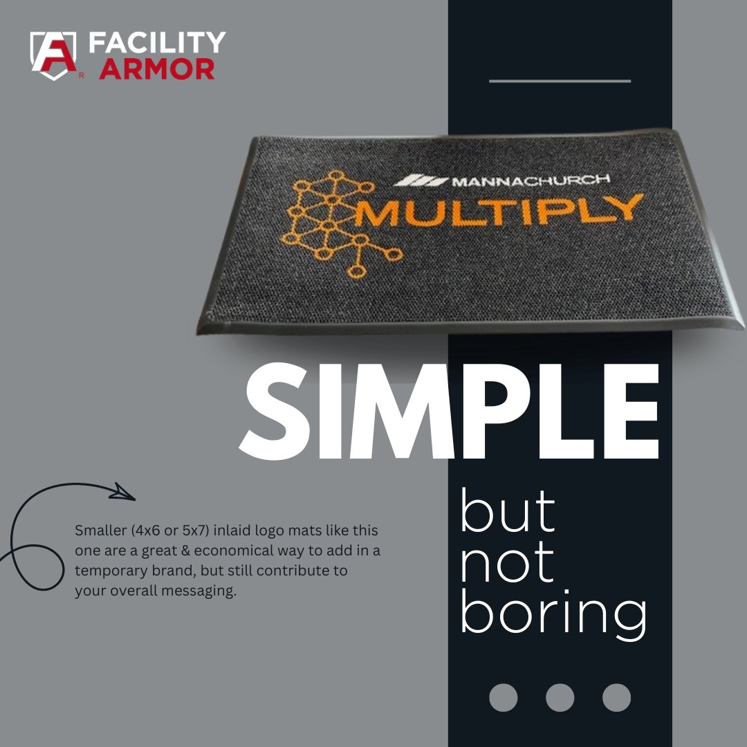 facility_armor's tweet photo. Need to add a temporary brand or a secondary logo but still want it to play nice with an established matting system? Why not have us design small(er) inlaid matting for use in strategic places? We think it's an excellent idea!⁠
#smallbudgetbigimpact #designdeploydefend #custom https://t.co/cvkCTbuAIV