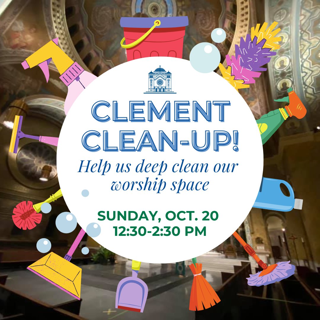 StClement's tweet photo. Anyone else have Fall Cleaning on their to-do list this weekend? Well, we do to!
If you can spare a couple of hours tomorrow (Sun Oct 20), we'd love your help in deep clean of our beloved church, chapel, and sacristy.
#deepclean #fallcleaning #faithcommunity #ourhome https://t.co/l5KnCIXvsl