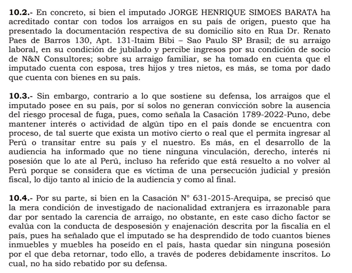 Hugojim22840427's tweet photo. Se ordena prisión preventiva en contra de Jorge Barata. Juez argumenta que no tiene vínculo, interés o actividad en el Perú. Asimismo, se ha desprendido de todos sus bienes muebles e inmuebles que poseía en Perú. https://t.co/P9EKXCSKvj