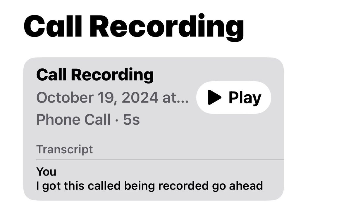 sid_win's tweet photo. By far one of the best features of iOS 18 with #iphone 15 or 16 pro is call recording. This single feature I use whenever I get a call that I suspect is #phishing attack. 99% of the time they hang up when they hear the message. Good job @Apple attackers can change their called-id https://t.co/iQAvt0Xnqc